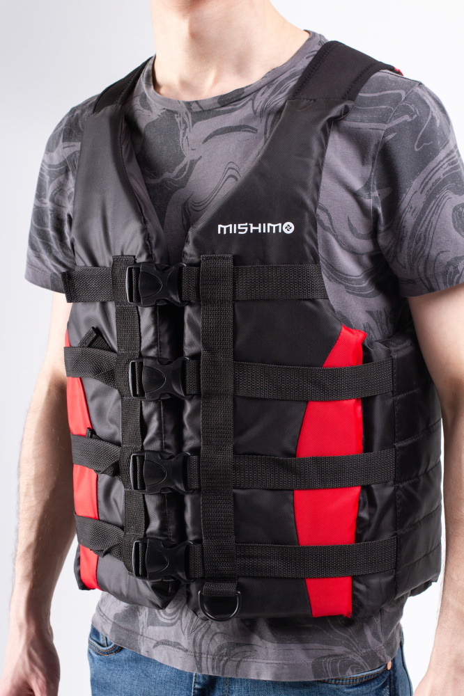 Жилет спасательный MISHIMO PRO Премиум качества Черно-красный в Иркутске