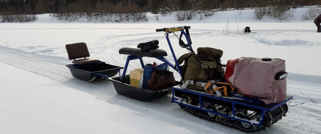 Мотобуксировщик Альбатрос-L 8 с фарой в Иркутске