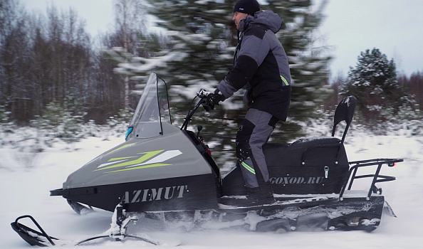 Миниснегоход Бурлак Азимут 20 л.с. , эл.запуск, реверс, тормоз гидравл, капот серый в Иркутске