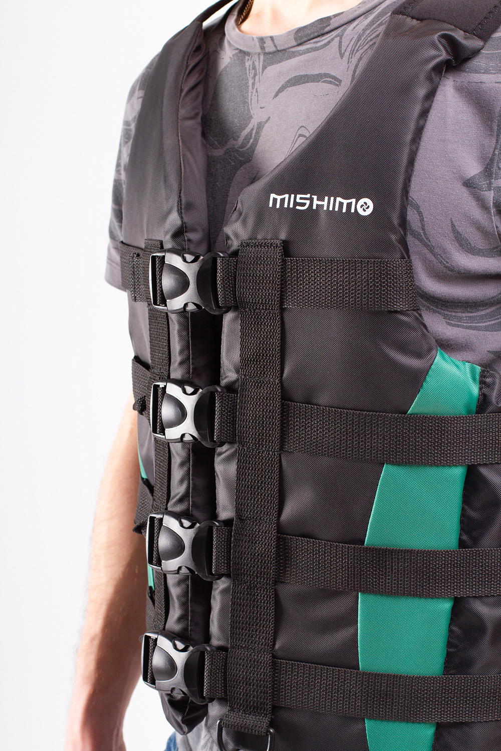 Жилет спасательный MISHIMO PRO Премиум качества Черно-зеленый в Иркутске