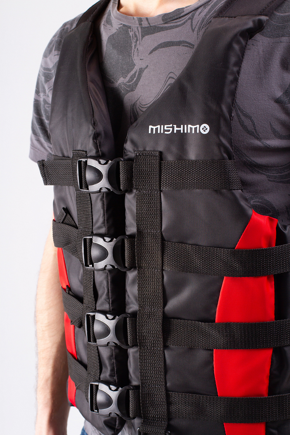 Жилет спасательный MISHIMO PRO Премиум качества Черно-красный в Иркутске